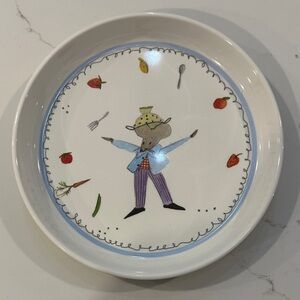 IKEA Fabler Collection Children’s Green Blue Round Plate Rubber rim Mouse